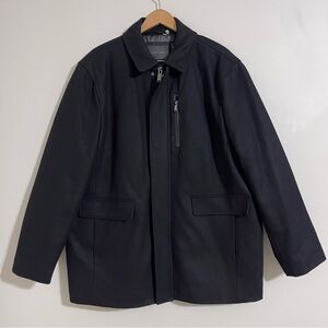 Calvin Klein Black Men’s Wool Blend Zip Coat xl